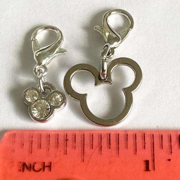Vintage Disney Crystal Mickey Mouse Ears Charm Charms Clip On Rare Made in USA - Picture 5 of 6